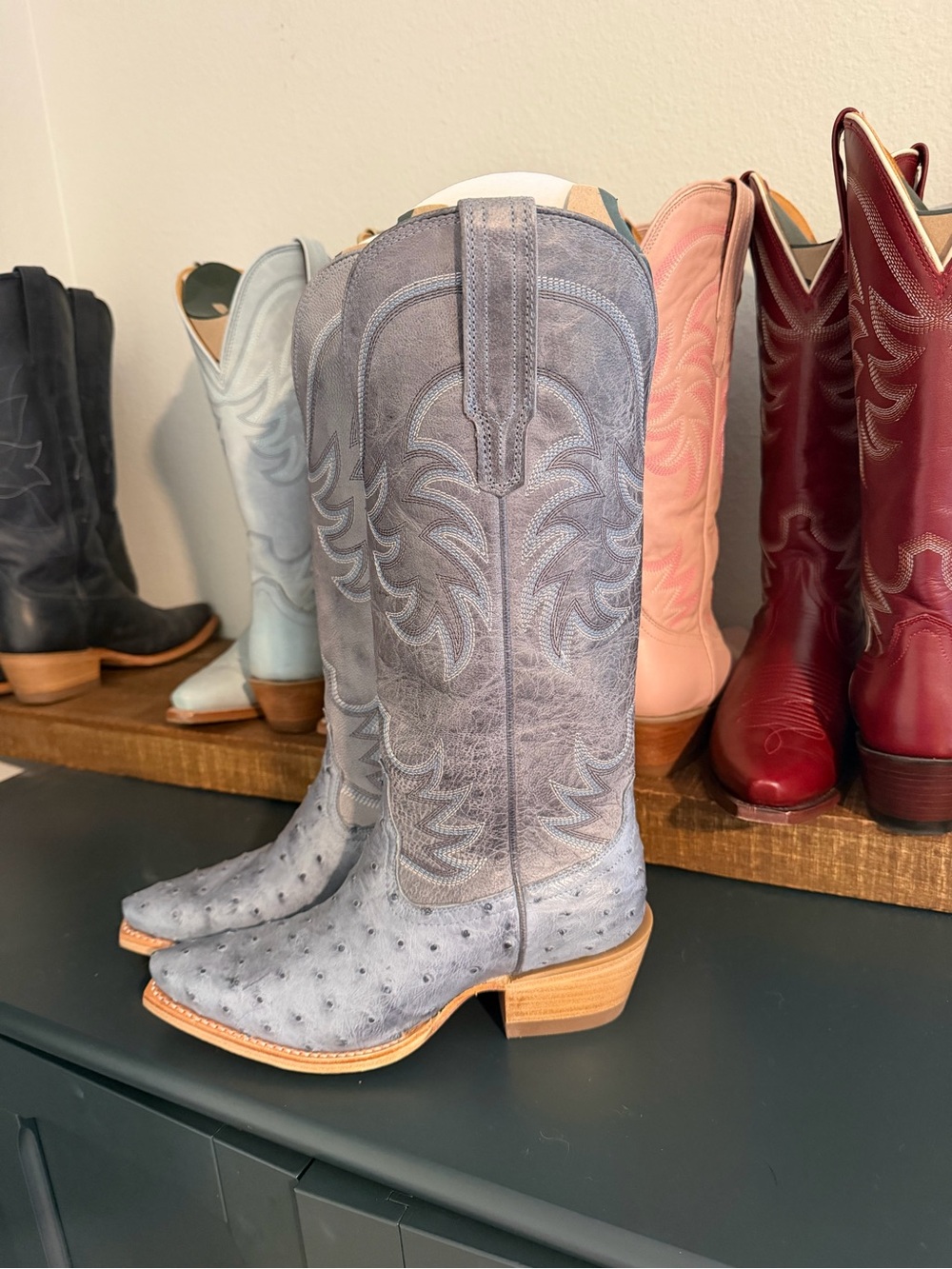 Tecovas Annie Blue Ostrich